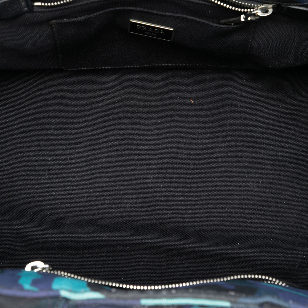 Pre-Loved Prada Canvas Canapa Logo Camouflage Satchel - Picture 4 of 6